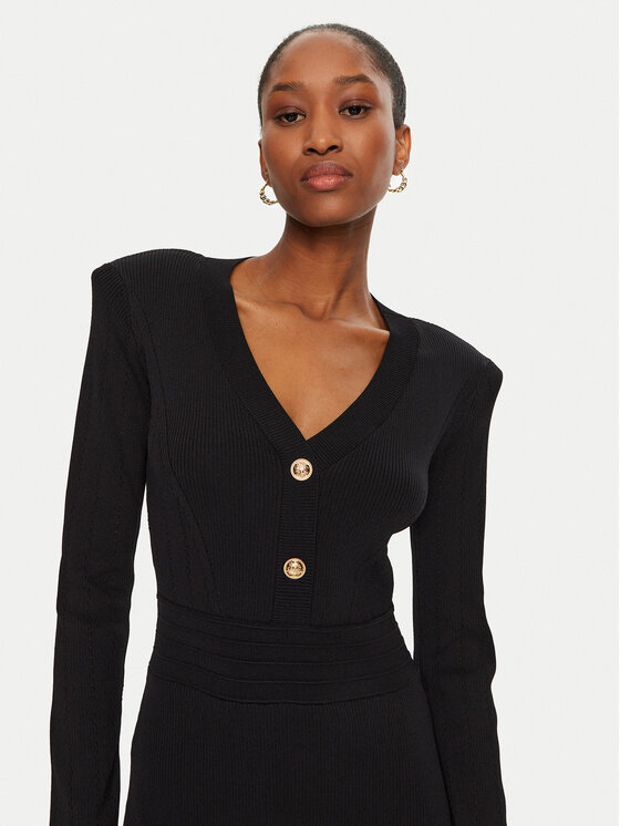 Gaudi Gaudi Kootud kleit 421FD13006 Must Slim Fit