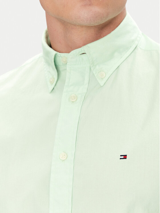 Tommy Hilfiger Tommy Hilfiger Cămașă MW0MW37550 Verde Regular Fit
