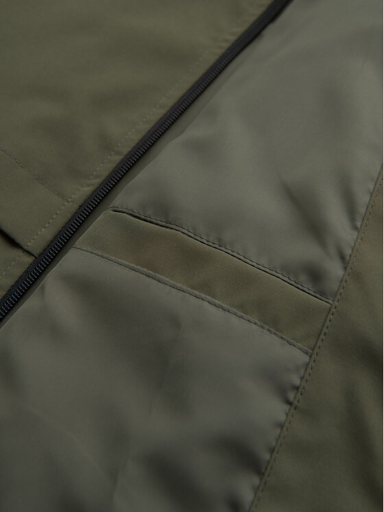 Ombre Ombre Bunda pro přechodné období C586 Tmavě zelená Regular Fit