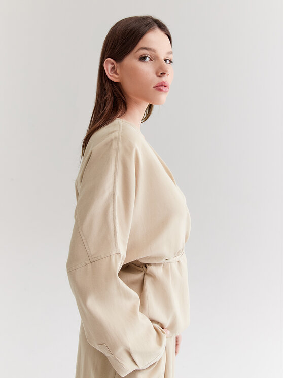 Americanos Americanos Bluză Vermont Wrap Bej Relaxed Fit