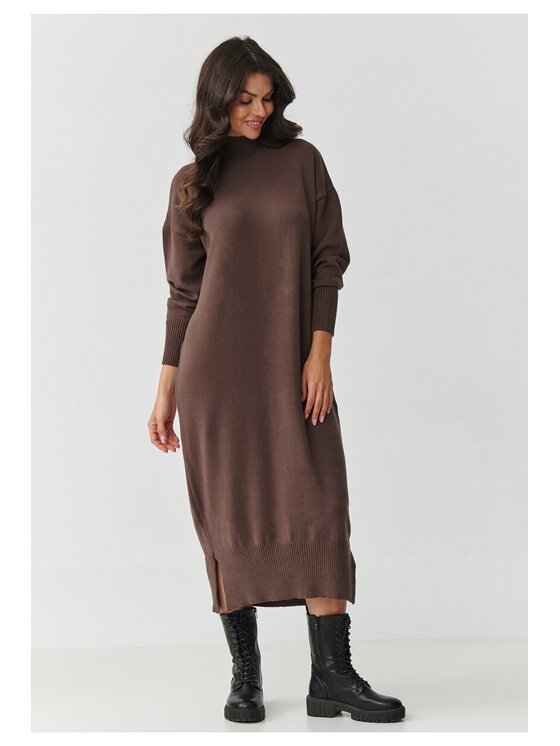 Makadamia Makadamia Sweter S166 Brązowy Loose Fit
