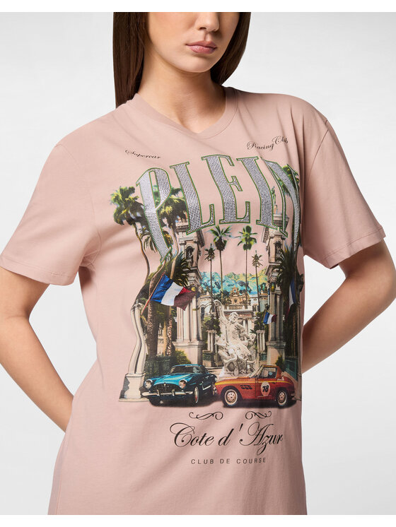 PHILIPP PLEIN PHILIPP PLEIN T-Shirt 24889 Kremowy Over Fit