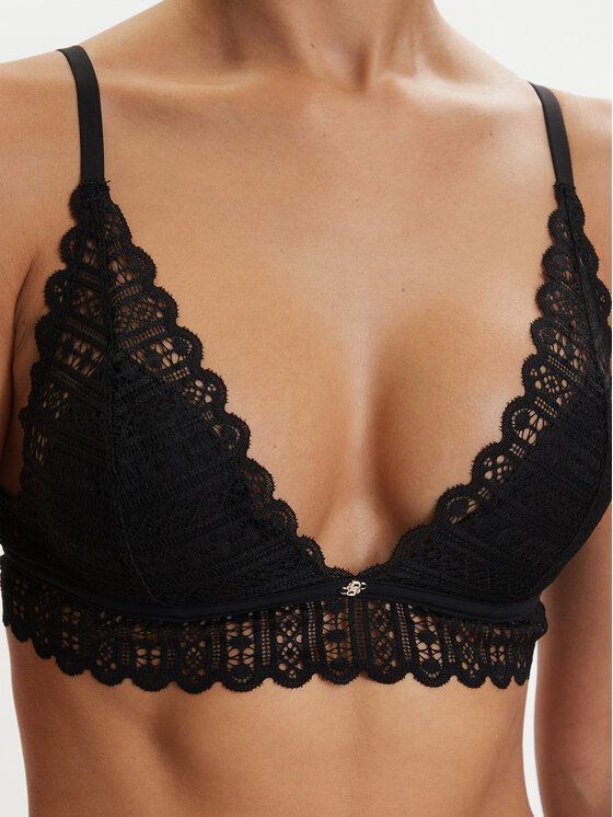 BOSS BOSS Bralette krūšturis Guipure 50561120 Melns