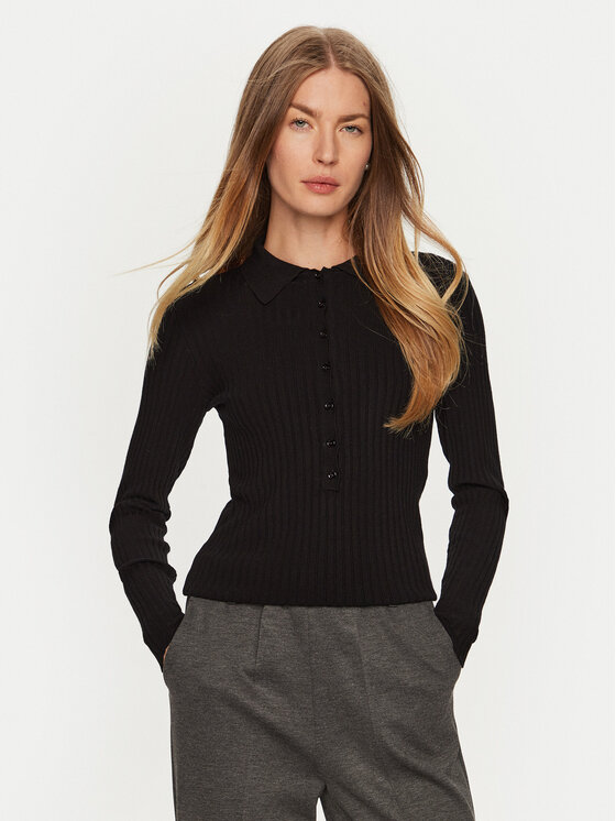 ViCOLO ViCOLO Džemper 22095S Crna Slim Fit