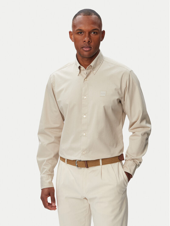BOSS Cămașă Ricoplus_M 50565626 Bej deschis Regular Fit