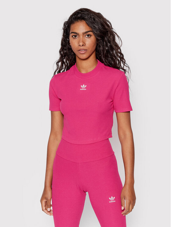 adidas T-Shirt adicolor Essentials HG6165 Różowy Regular Fit | Modivo.pl