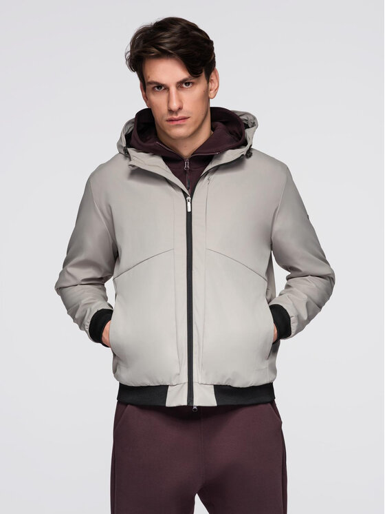 Ombre Ombre Kurtka przejściowa C640 Szary Regular Fit