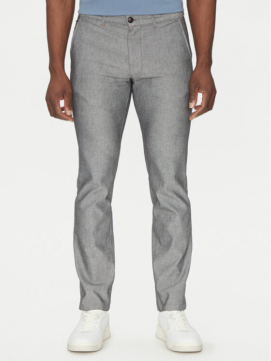 BOSS Bavlnené nohavice 50536834 Čierna Slim Fit