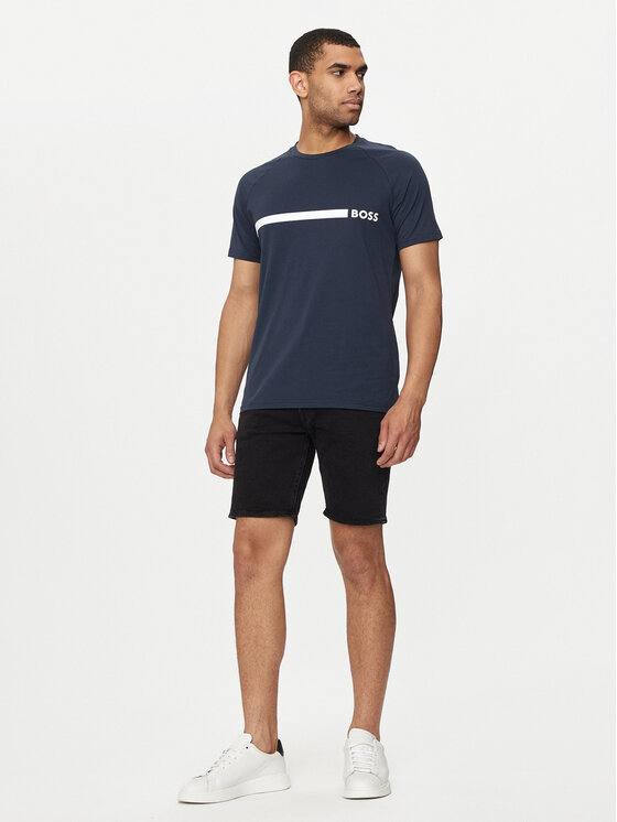 BOSS Boss Majica 50517970 Mornarsko modra Slim Fit