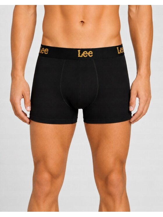 Lee Lee Bokserki Harkins 3 Pack Trunks Cotton Rich Comfort Stretch Czarny