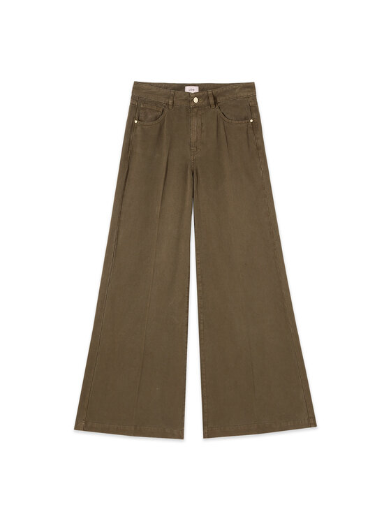 Oltre Oltre Spodnie materiałowe P725R009282N035 Zielony Baggy Fit