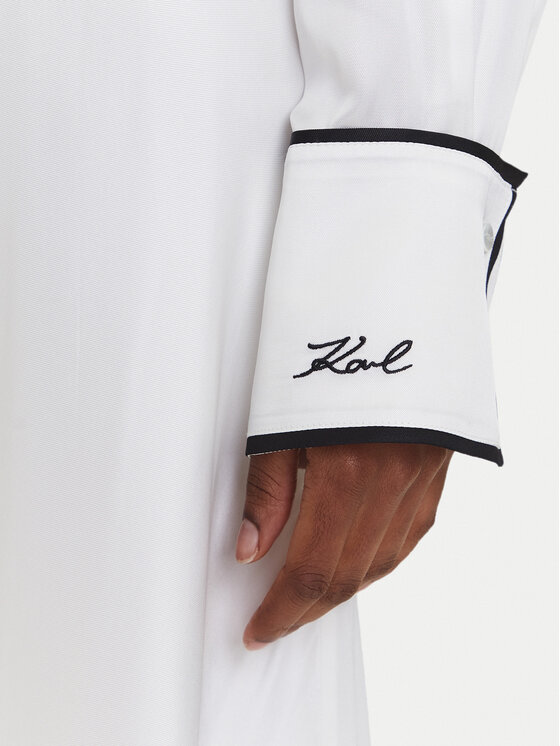 KARL LAGERFELD KARL LAGERFELD Košilové šaty A3W13021 Écru Regular Fit