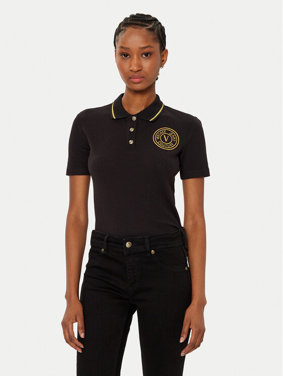 Versace Jeans Couture Polo 78HAGT00 Melns Regular Fit