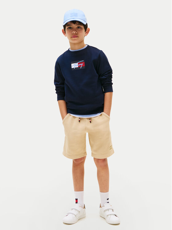 Tommy Hilfiger Bluza Script Flag KB0KB09741 Granatowy Regular Fit