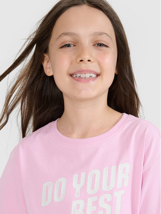 4F 4F T-Shirt HAVE SOME FUN Różowy jasny Regular Fit