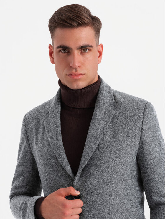 Ombre Ombre Sako OM-BLZB-0138 Šedá Regular Fit