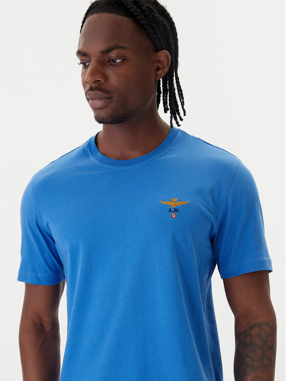 Aeronautica Militare Aeronautica Militare T-Shirt 261TS1580UJ00372 Niebieski Regular Fit