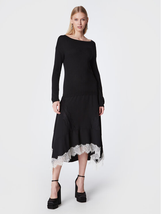 TWINSET TWINSET Úpletové šaty 222TT3283 Černá Regular Fit