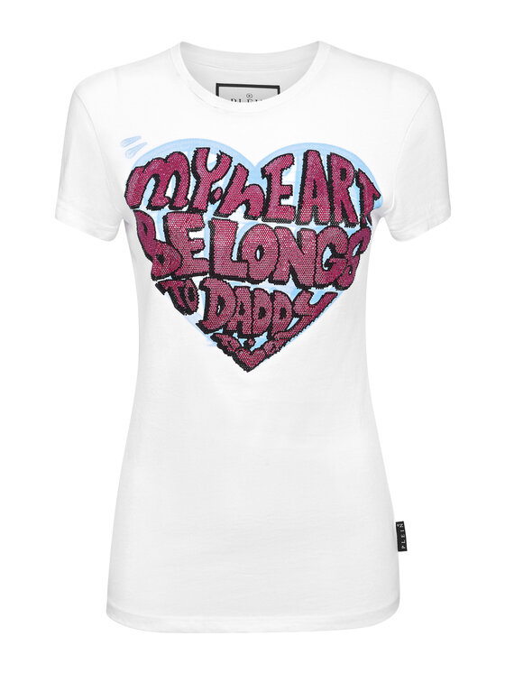 PHILIPP PLEIN PHILIPP PLEIN T-Shirt 787 Biały Skin Tight Fit