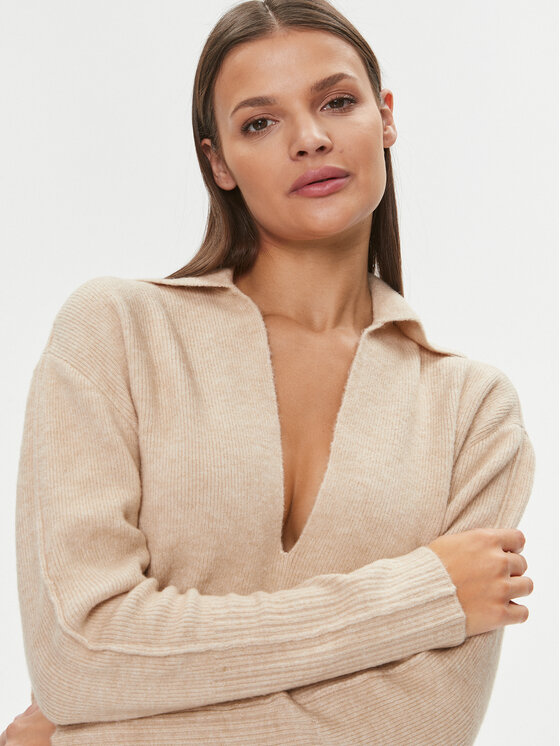 Patrizia Pepe Patrizia Pepe Kootud kleit 2A2618/K139-B778 Beež Regular Fit