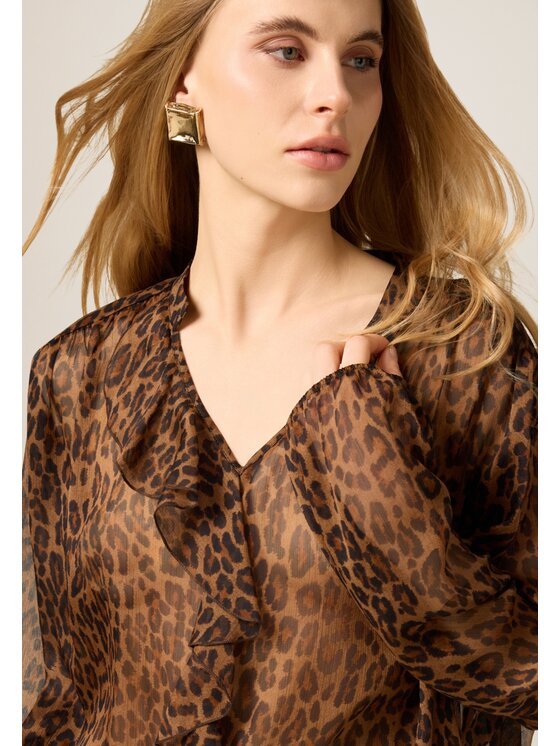 Oltre Oltre Blusa 2013E100371N0V2 Marrone Regular Fit