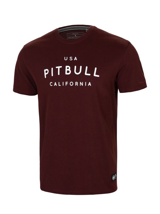 PITBULL PITBULL T-Shirt Koszulka Bordowy Regular Fit