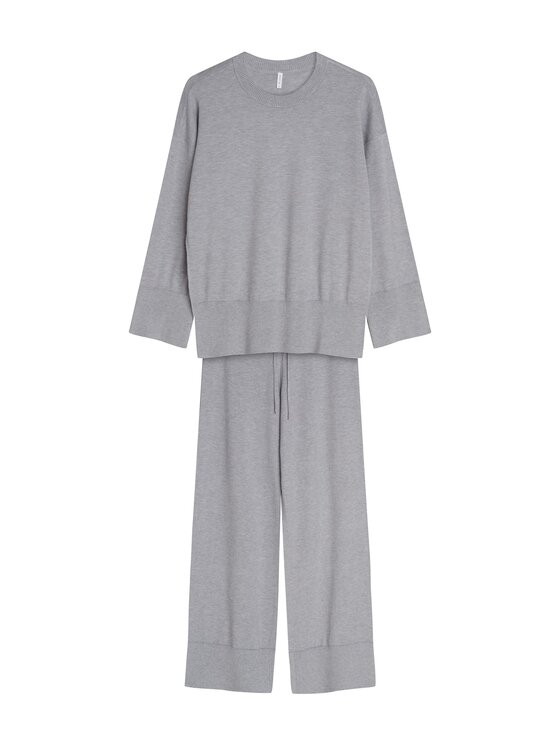 Esotiq Esotiq Komplet sweter i spodnie materiałowe 46082 Szary Regular Fit