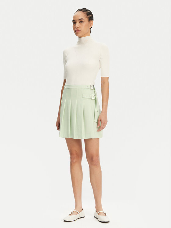 Maryley Maryley Spódnica plisowana 25EB711/21BE Zielony Regular Fit
