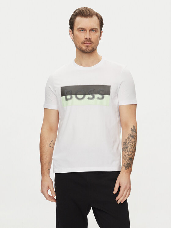 Boss T-krekls 50512998 Balts Regular Fit