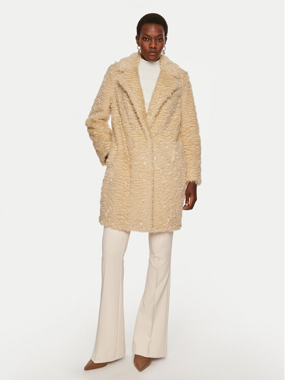 TWINSET TWINSET Pelzmantel 242TP2094 Beige Regular Fit