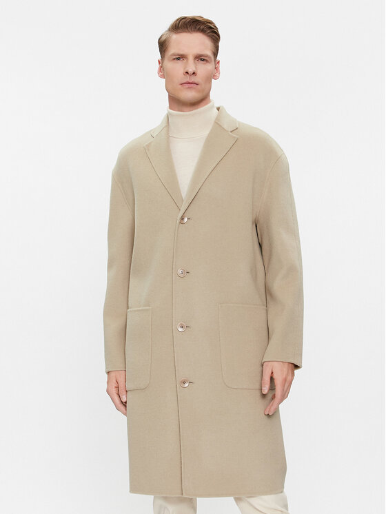 Calvin Klein Calvin Klein Вовняне пальто K10K111601 Бежевий Regular Fit