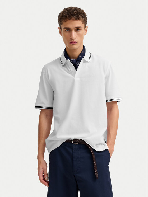 Bugatti Tricou polo 8150-15001E Alb Regular Fit