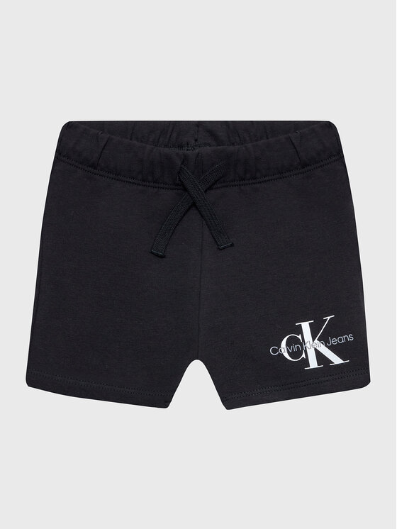 Calvin Klein Jeans Pantaloni scurți sport Monogram Logo IN0IN00061 Negru Regular Fit