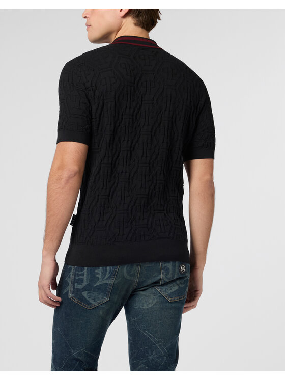 PHILIPP PLEIN PHILIPP PLEIN Polo 30018 Czarny Regular Fit