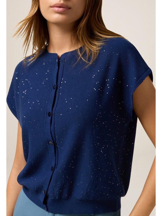 Oltre Oltre Cardigan M495J005256N034 Blu Regular Fit
