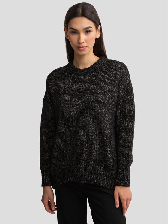 BIG STAR BIG STAR Sweter MAYAMESSA Czarny Oversize