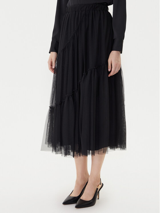 TWINSET TWINSET пола от тюл 252LI2RAA Черен Regular Fit