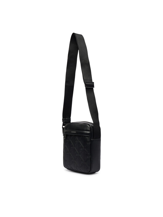 Calvin Klein Calvin Klein Crossover torbica Emblem Aop Deboss Reporter LV04D3562G Crna