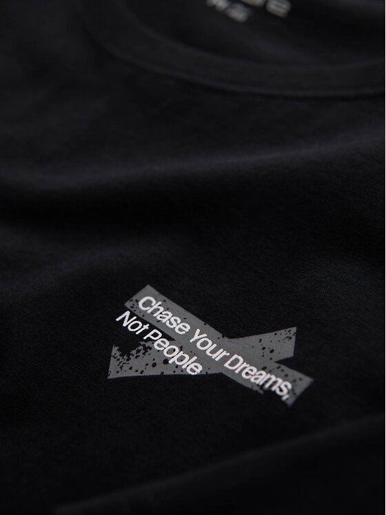 Ombre Ombre T-Shirt OM-TSPT-0258 Czarny Regular Fit