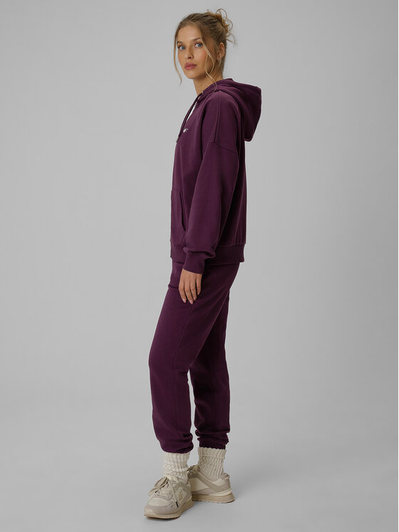 4F 4F Bluza basic Fioletowy Loose Fit