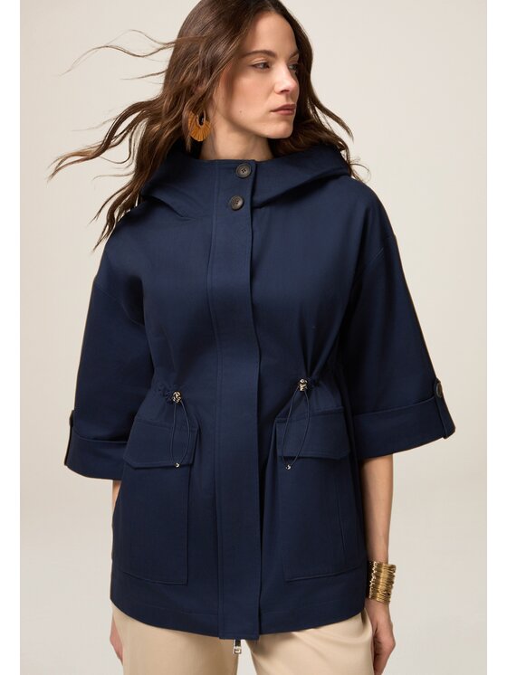 Oltre Oltre Cappotto 0058J000097N034 Blu Over Fit
