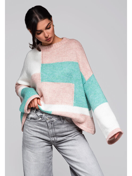 Ombre Ombre Sweter LW-SWSW-0108 Kolorowy Oversize