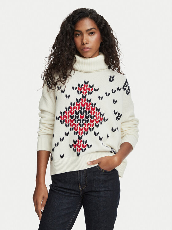 Robe di Kappa Robe di Kappa Bluză cu gât Huez 63137KW Crem Regular Fit