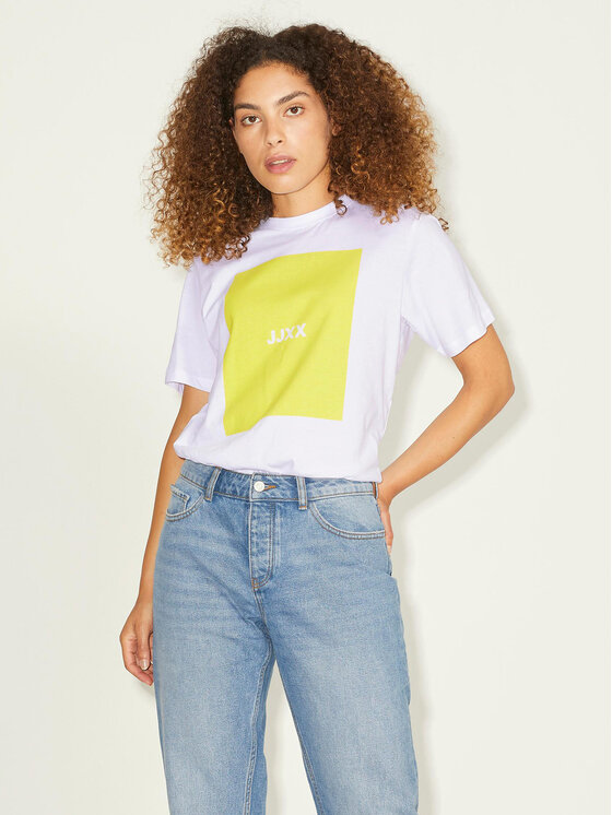 JJXX Tricou 12204837 Alb Relaxed Fit
