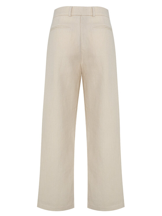 Magda Matyja Magda Matyja Spodnie materiałowe VALENTINA TROUSERS Beżowy Relaxed Fit