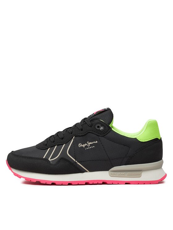 Pepe Jeans Pepe Jeans Sneakersy Brit Neon W PLS40011 Černá