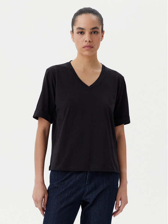 Liu Jo Beachwear T-shirt TA5175 JS923 Nero Regular Fit, taglia : XL
