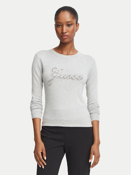 Guess Guess Пуловер W6BR53 Z1454 Сив Regular Fit