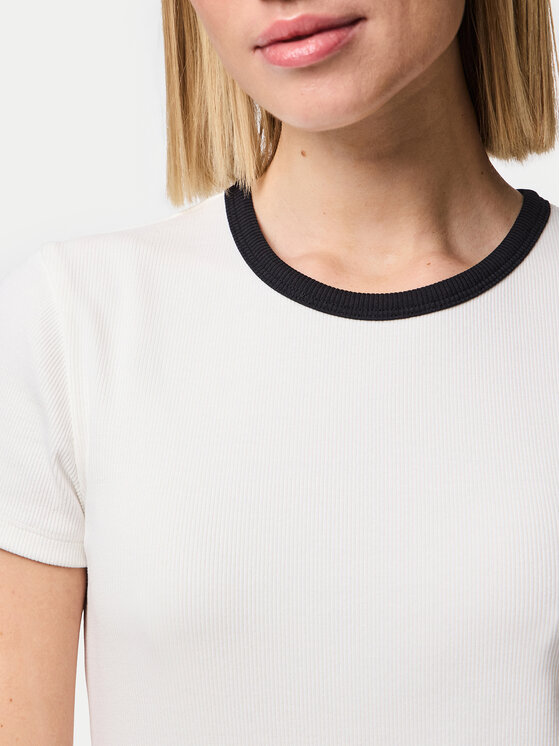 Pieces Pieces T-shirt May 17154483 Bijela Slim Fit
