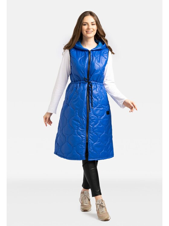 Perso Perso Vesta pikowana z troczkami Modrá Slim Fit